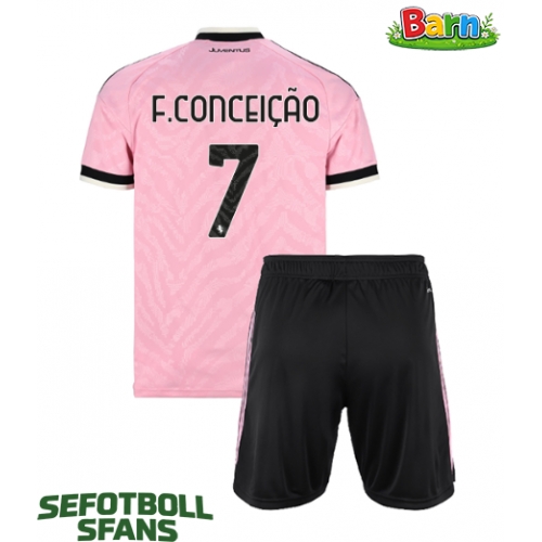 Juventus Francisco Conceicao #7 Bortaställ Barn 2026-27 Kortärmad (+ Korta byxor)